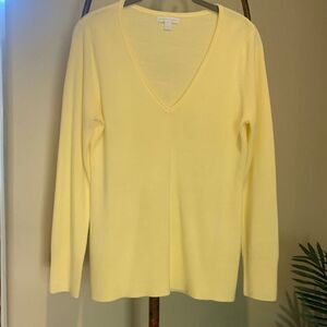 Super Soft Pale Yellow V Neck Sweater